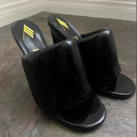 The Attico Rem heel open toe leather mules - Black - 38 - Picture 3 of 8